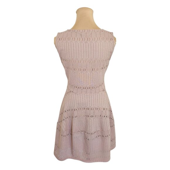 BCBGMaxazria Light Pink Eyelet Sleeveless Mini Dress Sz XS - Picture 5 of 9